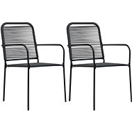 Garden Chairs 2 pcs Cotton Strings and Steel Black 48568 - Garden Chair