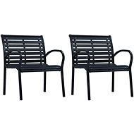 Garden chairs 2 pcs black steel and WPC 47939 - Garden Chair