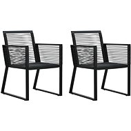 Garden Chairs 2 pcs Black PVC Rattan 48572 - Garden Armchair