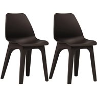 Garden chairs 2 pcs brown plastic 45612 - Garden Chair