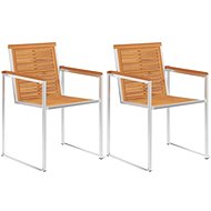 Garden Chairs 2 pcs Solid Acacia Wood and Stainless-steel 46495 - Garden Chair