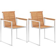 Garden Chairs 2 pcs Solid Teak wood and Stainless-steel 46515 - Garden Chair