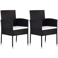 Garden chairs 2 pcs polyratan black 43933 - Garden Chair