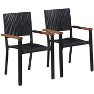 Garden chairs 2 pcs polyratan black 43937 - Garden Chair