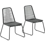 Garden Chairs 2 pcs Polyrattan Black 44442 - Garden Chair