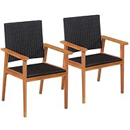Garden Chairs 2 pcs Polyrattan Black and Brown 44079 - Garden Chair