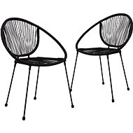 Garden Chairs 2 pcs PVC Rattan Black 48566 - Garden Chair