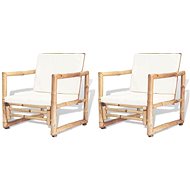 Garden Chairs 2 pcs with Cushions and Pillows Bamboo 43158 - Garden Chair