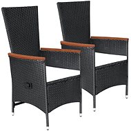 Garden Chairs 2 pcs with Cushions Polyrattan Black  47675 - Garden Chair