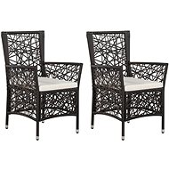 Garden chairs 2 pcs with polyrattan brown cushions 44085 - Garden Chair
