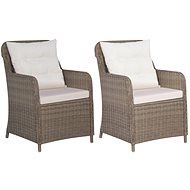 Garden Chairs 2 pcs with Cushions Polyrattan Brown 44148 - Garden Chair
