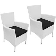 Garden chairs 2 pcs with cushions polyratan cream 42503 - Garden Chair