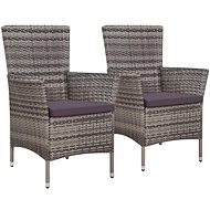 Garden chairs 2 pcs with polyrattan gray cushions 44073 - Garden Chair