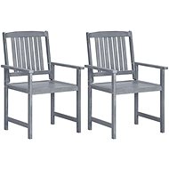 Garden Chairs 2 pcs Grey Solid Acacia Wood 45944 - Garden Chair