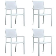 Garden Chairs 4 pcs White Plastic Rattan Look 47888 - Garden Chair