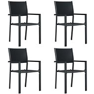 Garden chairs 4 pcs black plastic rattan look 47890 - Garden Chair