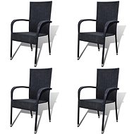 Garden Chairs 4 pcs Polyrattan Black 274349 - Garden Chair
