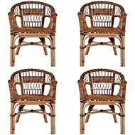 Garden Chairs 4 pcs Natural Rattan Brown 275843 - Garden Chair