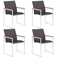 Garden Chairs 4 pcs Textile and Stainless-steel Grey 46496 - Garden Chair