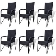 Garden Chairs 6 pcs Polyrattan Black 274350 - Garden Chair
