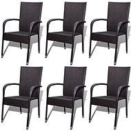 Garden chairs 6 pcs polyratan brown 274352 - Garden Chair