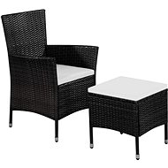 Garden chairs and stools with cushions polyratan black 44091 - Garden Armchair