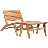 Garden Chair with Solid Teak Wood Footrest 49366 - Garden Chair