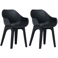 Garden chairs with armrests 2 pcs anthracite plastic 45614 - Garden Chair