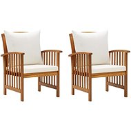 Garden Chairs with Cushions 2 pcs Solid Acacia Wood 310257 - Garden Chair