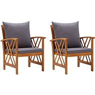 Garden Chairs with Cushions 2 pcs Solid Acacia Wood 310268 - Garden Armchair