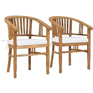 Garden Chairs with Cushions 2 pcs Solid Teak Wood 49430 - Garden Chair
