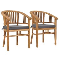Garden chairs with cushions 2 pcs solid teak wood 49431 - Garden Chair