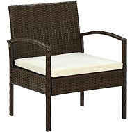 Garden chair with cushion polyratt brown 45794 - Garden Chair