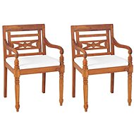 Batavia Chair 2 pcs with Cushions Solid Teak 43056 - Garden Chair