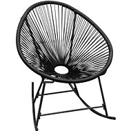 Rocking garden chair black polyratan 42073 - Garden Armchair