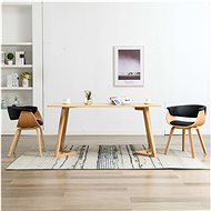 Dining chairs 2 pcs black bent wood and artificial leather - Dining Chair