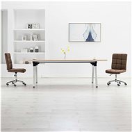 Dining chairs 2 pcs brown textile - Dining Chair