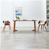 Dining chairs 2 pcs cream bent wood and artificial leather - Dining Chair