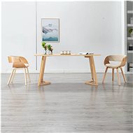 Dining chairs 2 pcs cream bent wood and artificial leather - Dining Chair