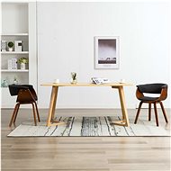Dining chairs 2 pcs gray bent wood and textile - Dining Chair