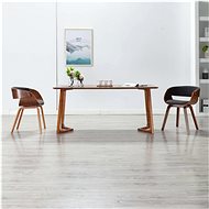 Dining chairs 2 pcs gray bent wood and textile - Dining Chair