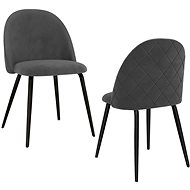 Dining chairs 2 pcs gray textile - Dining Chair