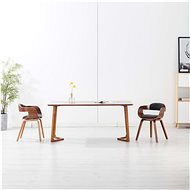 Dining Chairs 2 pcs Dark Grey Textile and Bentwood - Dining Chair