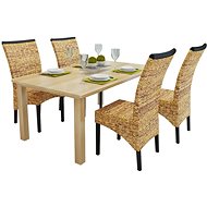 Dining chairs 4 pcs abaca and solid mango wood - Dining Chair