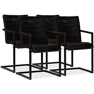 Dining Chairs 4 pcs Anthracite Genuine Leather - Dining Chair