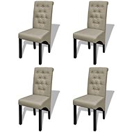 Dining chair 4 pcs beige textile - Dining Chair