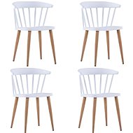 Dining chair 4 pcs white plastic steel - Dining Chair