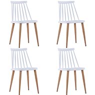 Dining chairs 4 pcs white plastic - Dining Chair