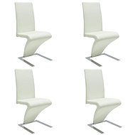 Dining chair 4 pcs white faux leather - Dining Chair