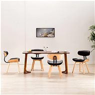 Dining chairs 4 pcs black bent wood and artificial leather - Dining Chair